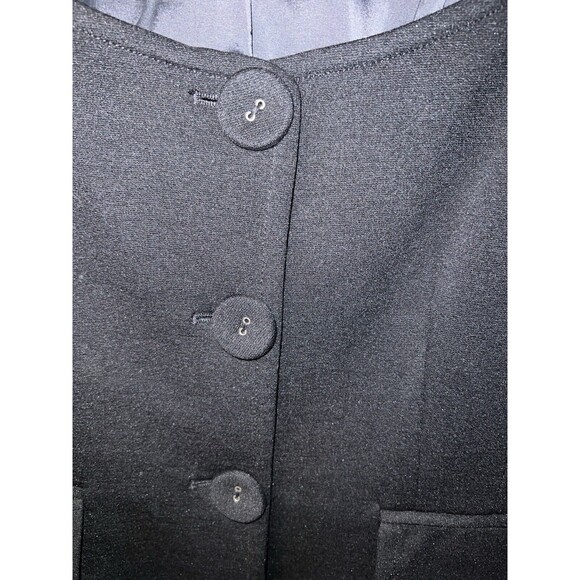 Cynthia Steffe Blazer Sz 6 Cropped Black Sweetheart Neck Button Front stretch - Picture 2 of 8